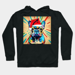 Frenchie Wearing A Santa Hat Funny Puppy Hoodie